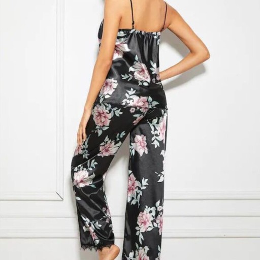 Damepyjamas med blomster P2843
