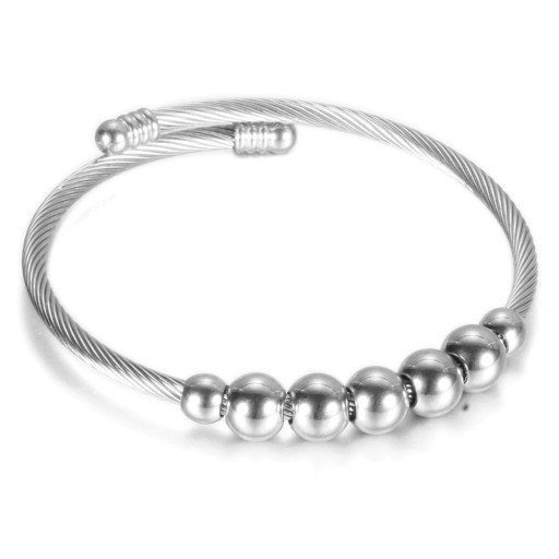 Dames armband met kralen in massief materiaal