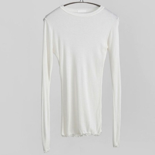 Dames basic T-shirt met lange mouwen