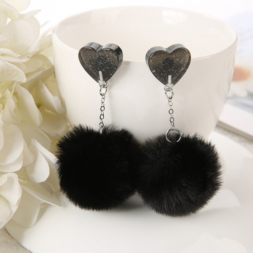Dames bungelende pluche oorbellen