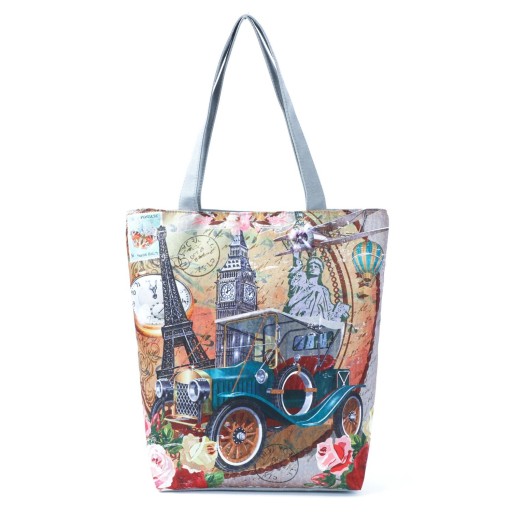 Dames canvas tas met monumentenmotieven