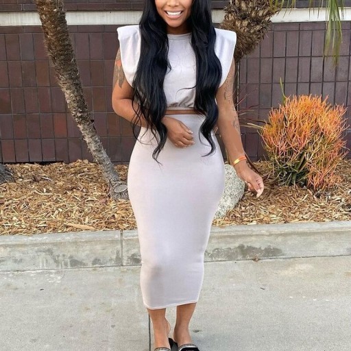 Dames crop top en rok B1104