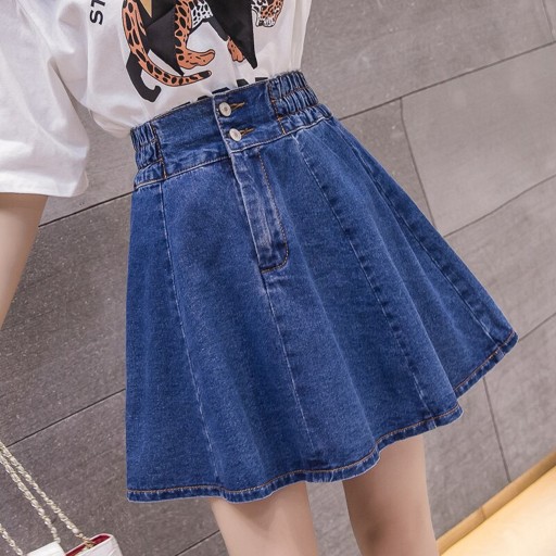 Dames denim rok met hoge taille