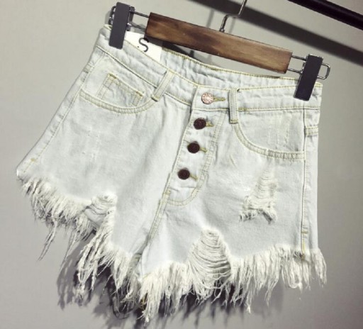 Dames denim shorts - Wit