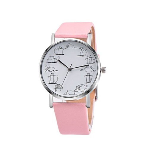Dames elegant horloge met katten J809