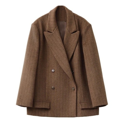 Dames elegant jasje met kraag Effen jasje van polyester en wol Stijlvol jasje in verschillende kleuren voor kantoor, sociale evenementen
