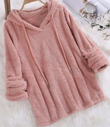Dames fuzzy hooded sweater G424