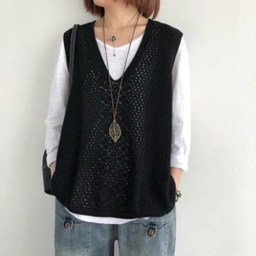 Dames gebreid vest P2263
