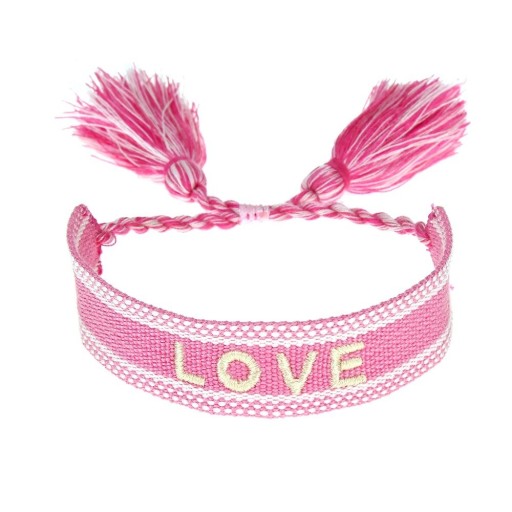 Dames gebreide armband met opschrift