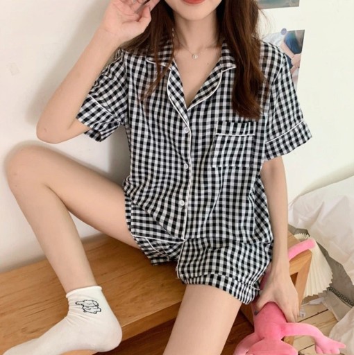 Dames geruite pyjama P2791
