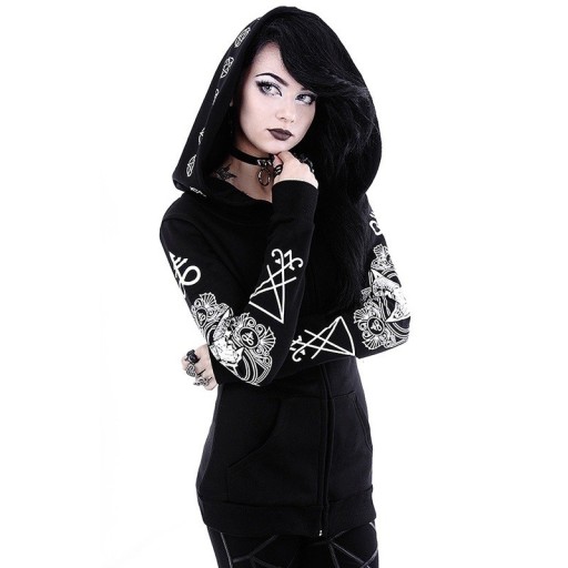 Dames gothic sweatshirt zwart