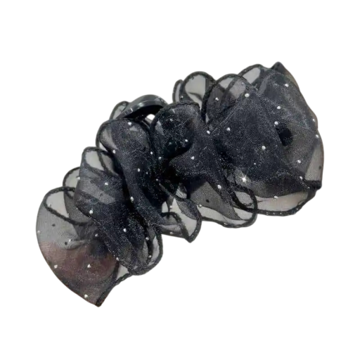 Dames haarspeld Glanzende organza strik Elegante stoffen haaraccessoire lichte feestelijke aanvulling voor een knot of kapsel