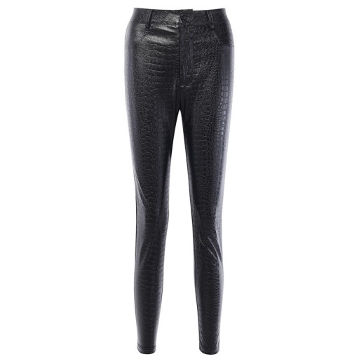 Dames imitatie leren broek met patroon