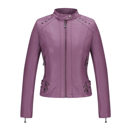 Dames imitatie leren jas P1541