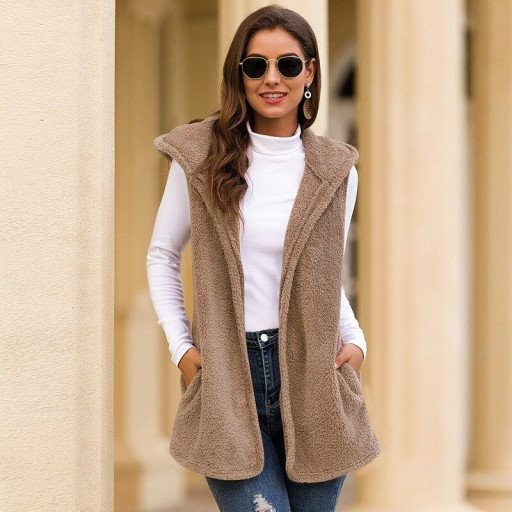 Dames imitatiebont vest P2405