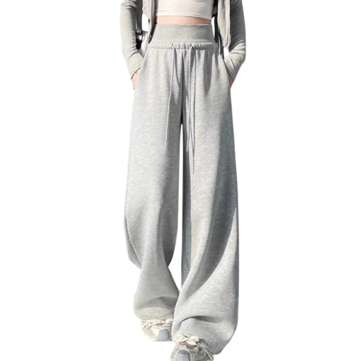 Dames joggingbroek met hoge taille en koord Polyester Katoen Effen Kleur Comfortabel, stijlvol, ideaal voor dagelijks gebruik