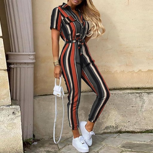 Dames jumpsuit met knopen en strikken
