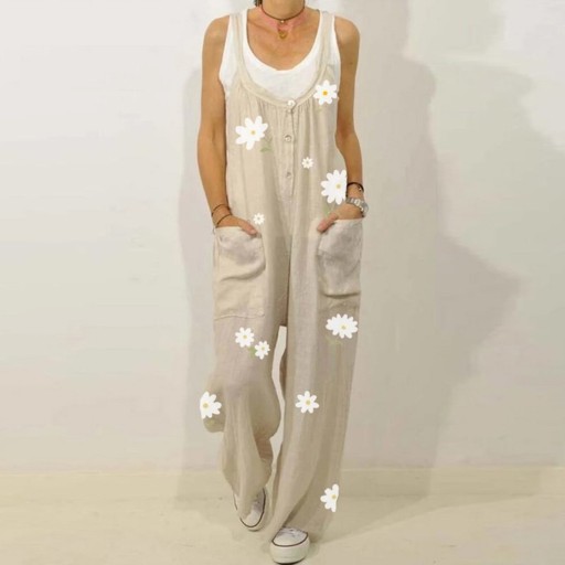 Dames jumpsuit met madeliefjes print
