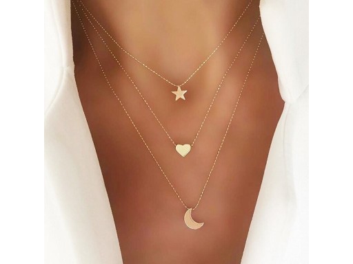 Dames ketting met hangers G805