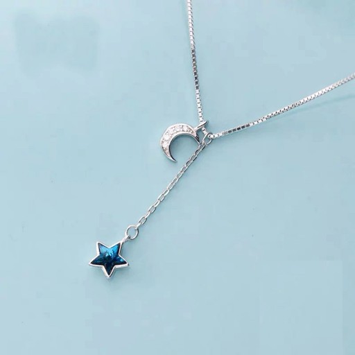 Dames ketting met maan en ster G610