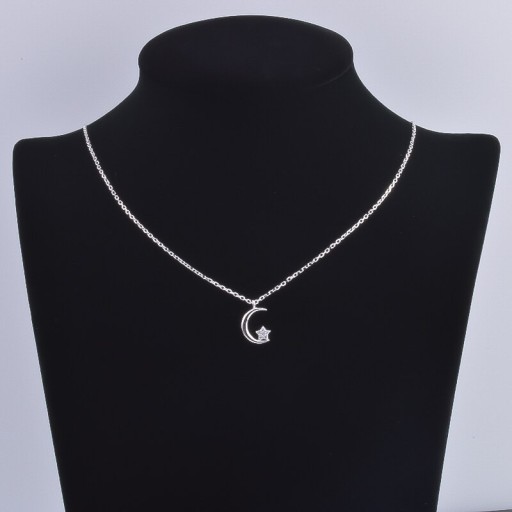 Dames ketting met maan en ster M107