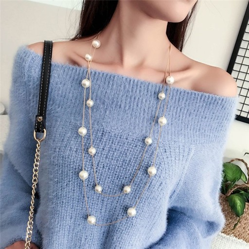 Dames ketting met parels M64