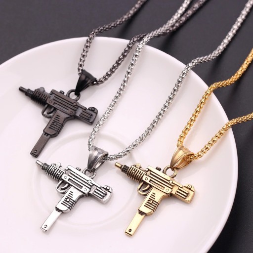Dames ketting met pistool hanger G834
