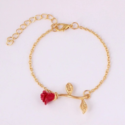 Dames kettingarmband met roos