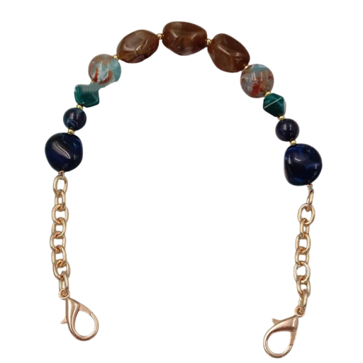 Dames koralen schouderband voor handtas 37 cm Meerkleurige decoratieve kralen Vervangende riem voor handtas Stijlvolle modeaccessoire