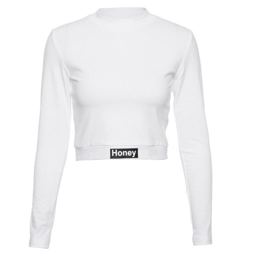 Dames korte sweatshirt wit A18
