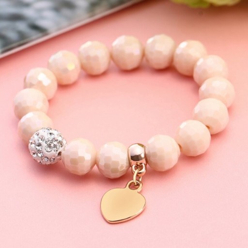 Dames kralenarmband met hart H350