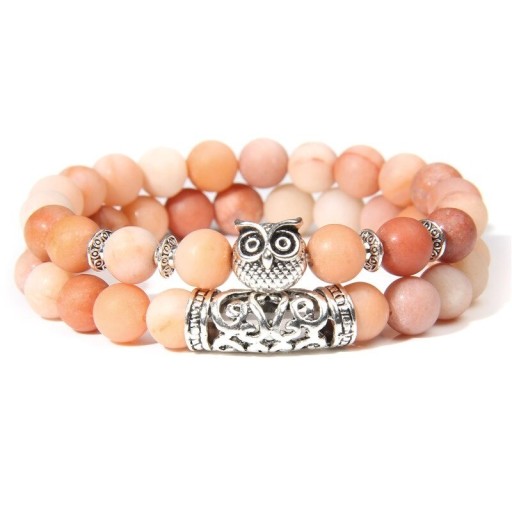 Dames kralenarmband met uil 2 st.