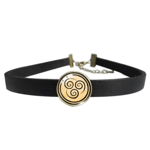 Dames leren choker met hanger