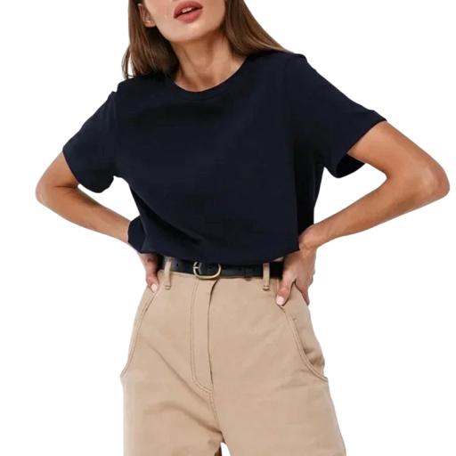 Dames los T-shirt met korte mouwen, eenvoudig topje met ronde hals, modieuze casual pasvorm, comfortabel T-shirt voor dagelijks gebruik