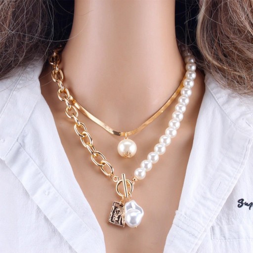 Dames massief parel collier G747