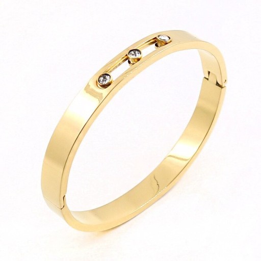 Dames massieve armband met stenen H328