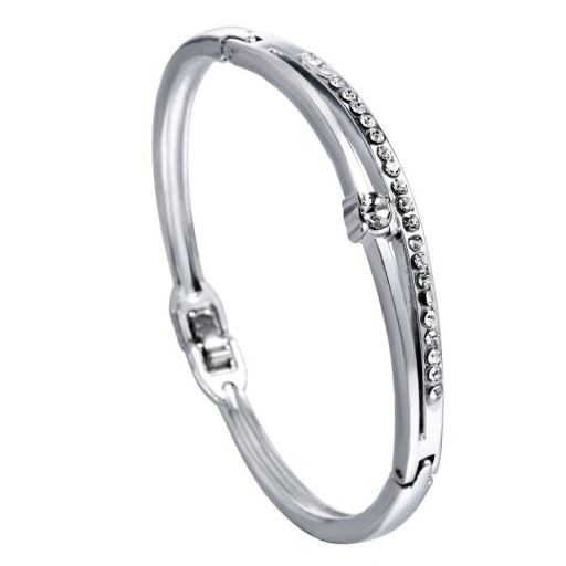 Dames massieve armband met stenen H467
