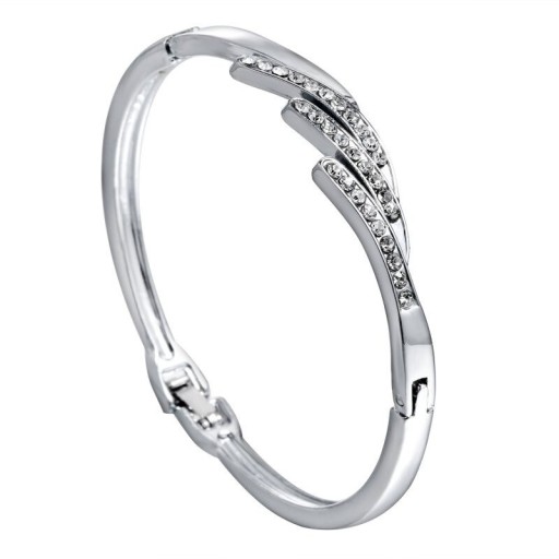 Dames massieve armband met stenen H467