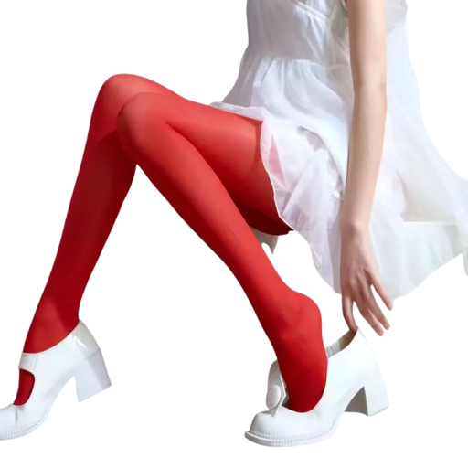 Dames middeldunne rode kousen Elastische doorschijnende panty Elegante kousen voor dagelijks gebruik en avondkleding