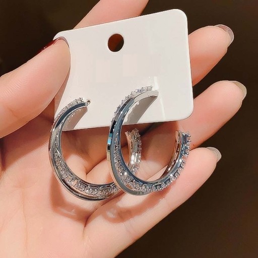Dames oorbellen halve cirkels R118