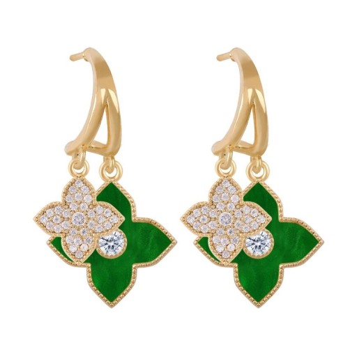 Dames oorbellen met bloemen G1104