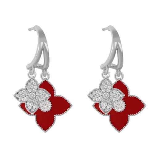 Dames oorbellen met bloemen G1104