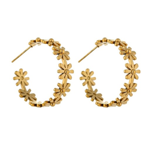 Dames oorbellen met bloemen G544
