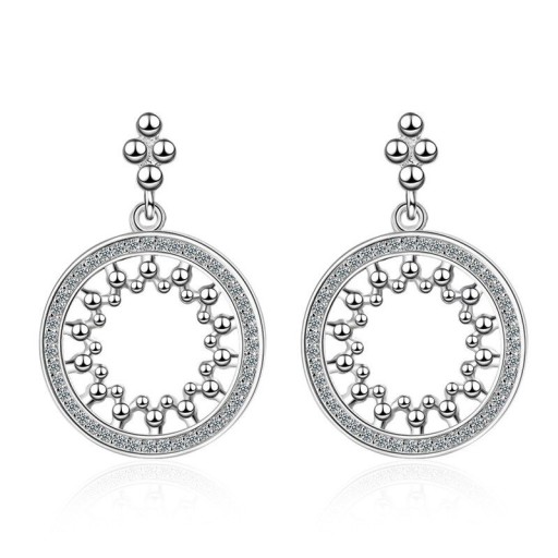 Dames oorbellen met hanger R48