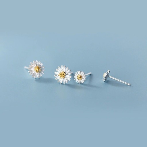 Dames oorbellen met madeliefjeszaadjes