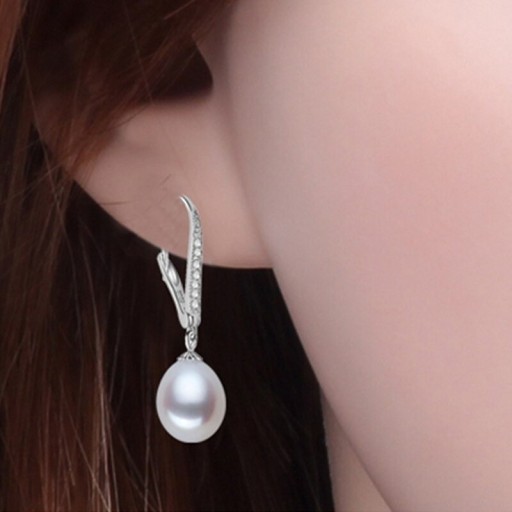 Dames oorbellen met parel G768