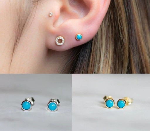 Dames oorbellen met turquoise