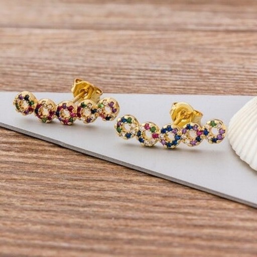 Dames oorbellen met zirkonen G668