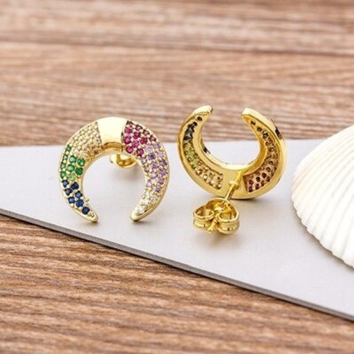 Dames oorbellen met zirkonen J452
