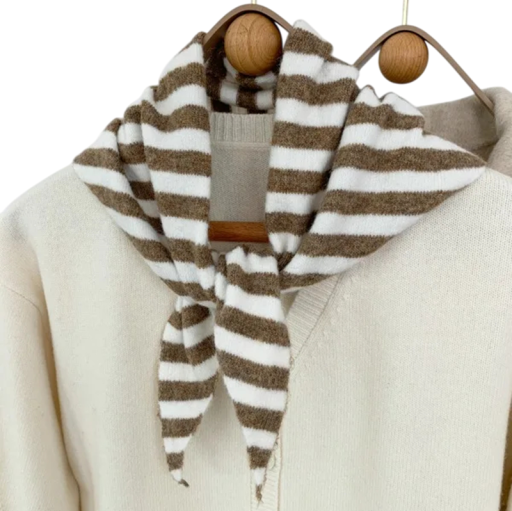 Dames sjaal driehoekige vorm Gestreepte warme sjaal van polyester, wol, acryl, viscose en nylon Moderne herfst- en wintermodeaccessoire